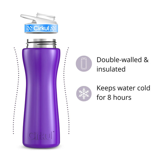 22oz. Stainless Steel Bottle & Comfort Grip Lid - US 9135