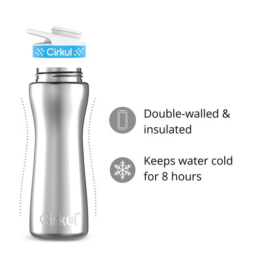 22oz. Stainless Steel Bottle & Comfort Grip Lid - US 4356
