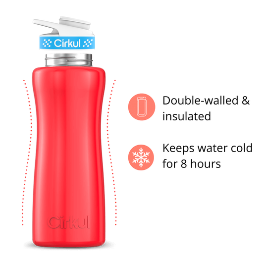 32oz. Stainless Steel Bottle & Comfort Grip Lid - US 4771