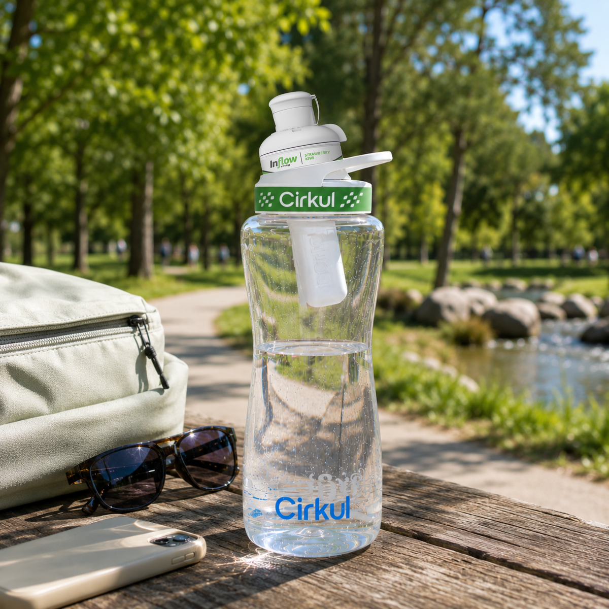 42oz. Plastic Bottle & Comfort Grip Lid - US 2074
