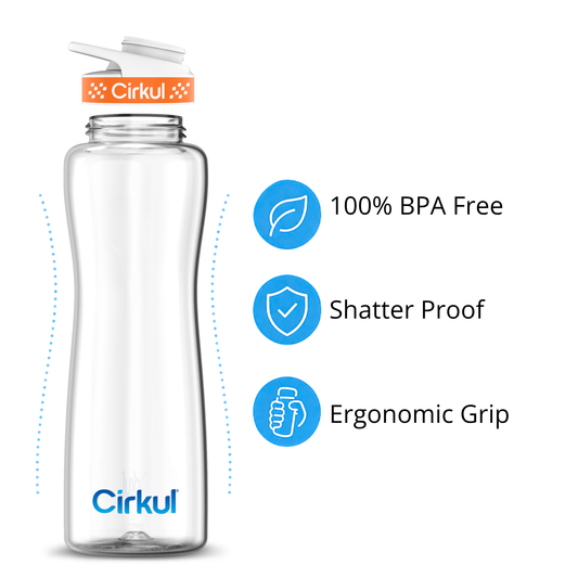42oz. Plastic Bottle & Comfort Grip Lid - US 1271
