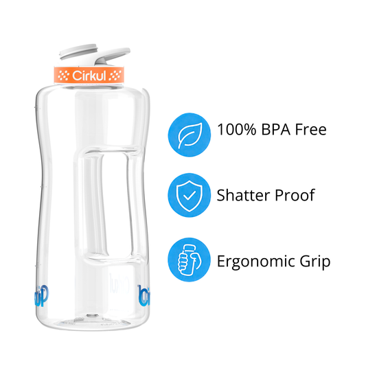 62oz. Plastic Bottle & Comfort Grip Lid - US 4592