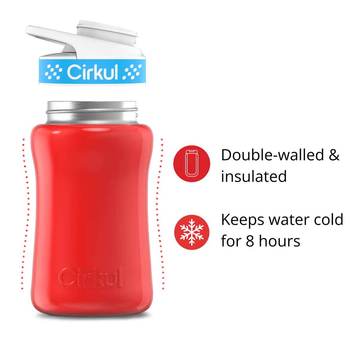 12oz. Stainless Steel Bottle & Comfort Grip Lid - US 3900