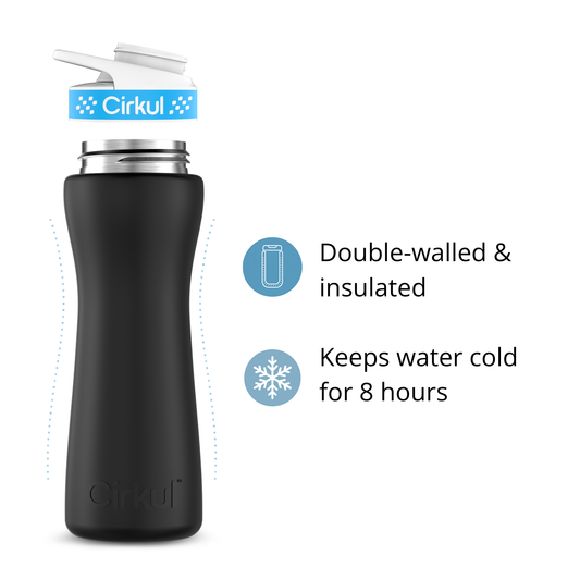 22oz. Stainless Steel Bottle & Comfort Grip Lid - US 8732