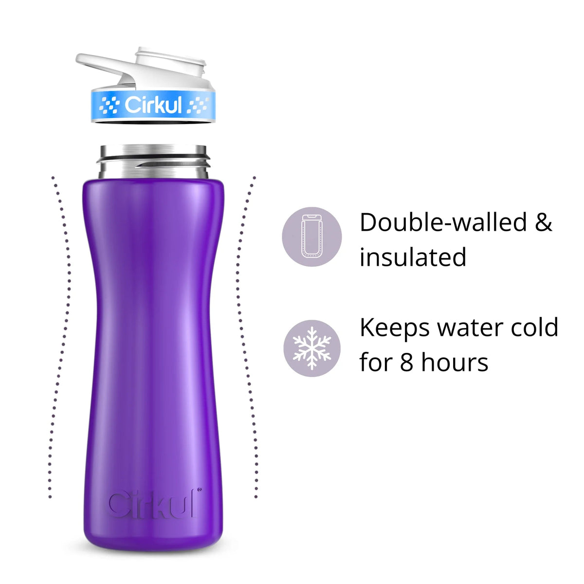 22oz. Stainless Steel Bottle & Comfort Grip Lid - US 9135