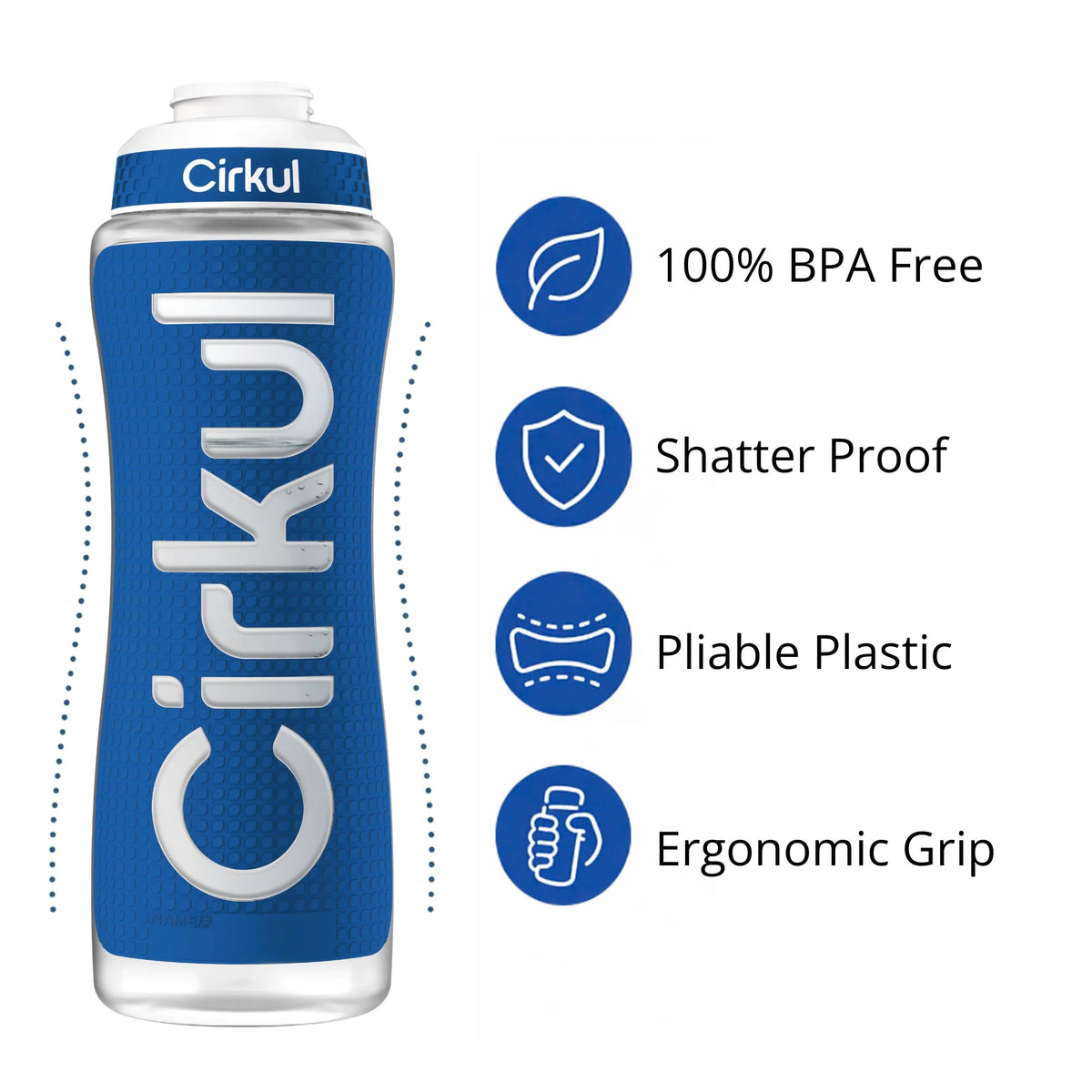 32oz. Grip Squeeze® Plastic Bottle & Sport Lid - US 6220