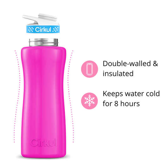 32oz. Stainless Steel Bottle & Comfort Grip Lid - US 3259