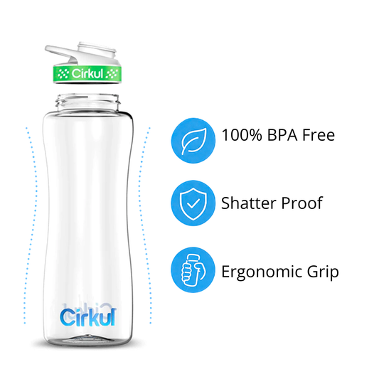 32oz. Plastic Bottle & Comfort Grip Lid - US 2046