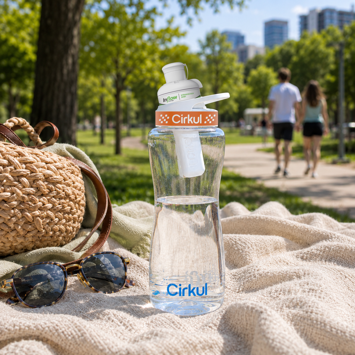 42oz. Plastic Bottle & Comfort Grip Lid - US 1271