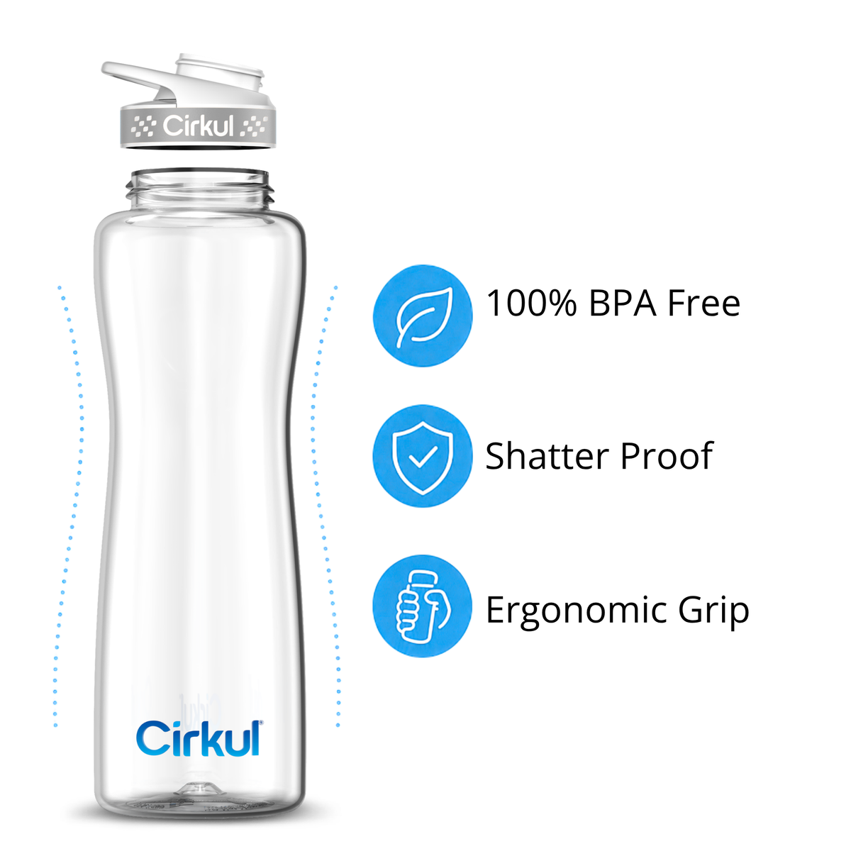 42oz. Plastic Bottle & Comfort Grip Lid - US 5963