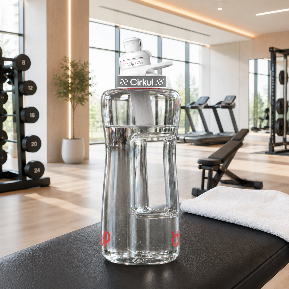62oz. Plastic Bottle & Comfort Grip Lid - US 8406