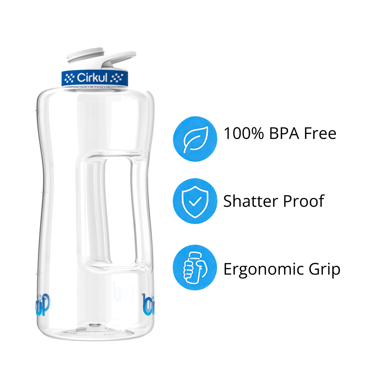 62oz. Plastic Bottle & Comfort Grip Lid - US 3515