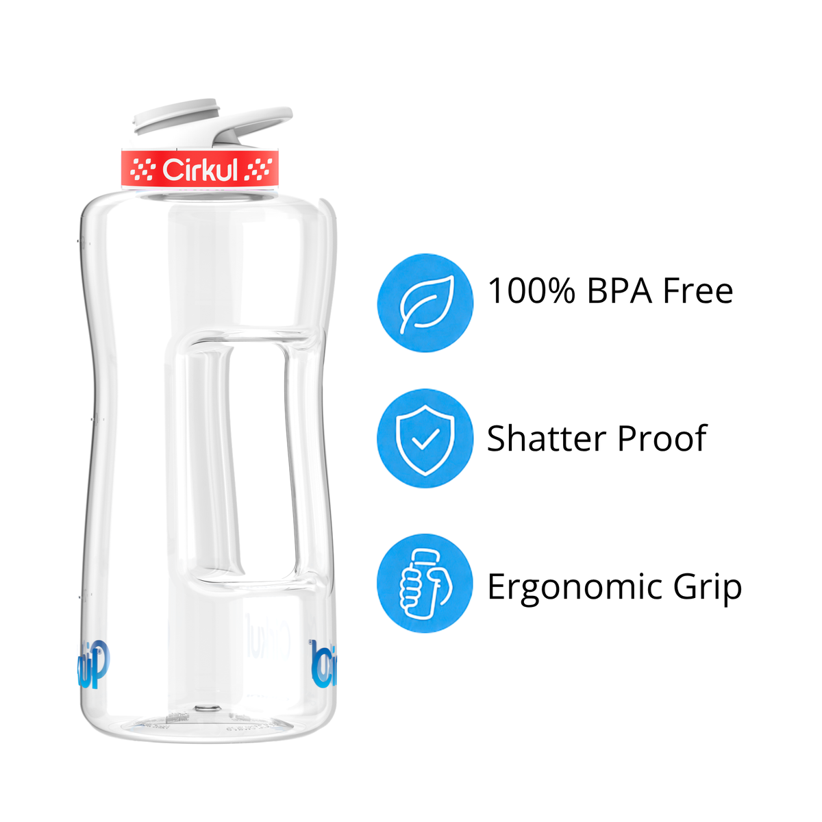 62oz. Plastic Bottle & Comfort Grip Lid - US 3253