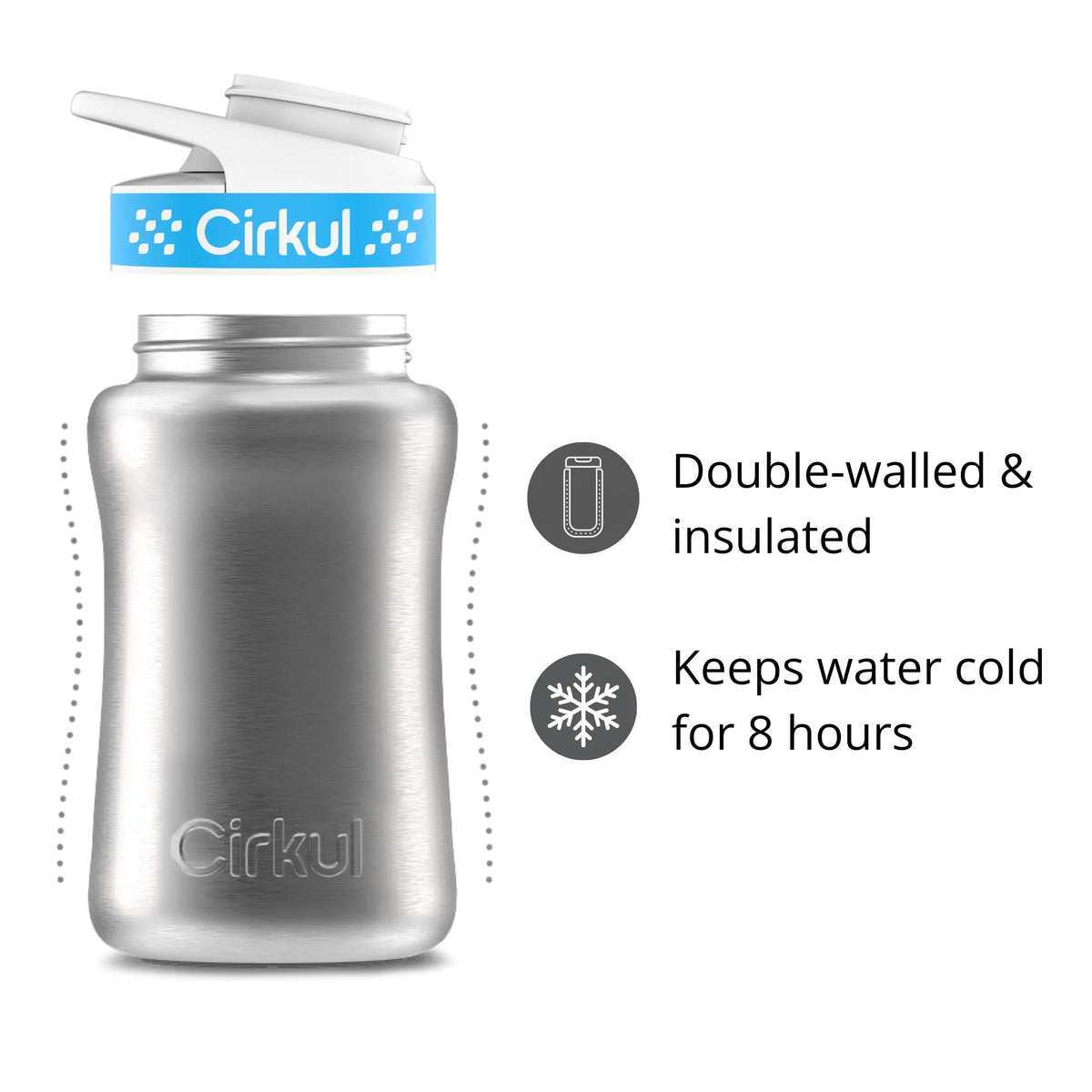 12oz. Stainless Steel Bottle & Comfort Grip Lid - US 9756